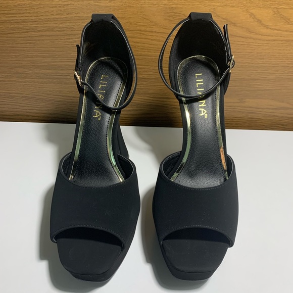 Liliana brand. Platform High heel size 9 black - Picture 3 of 9